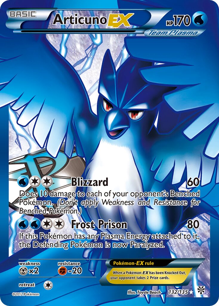Articuno-EX 132/135 — Plasma Storm (English Pokémon TCG card)