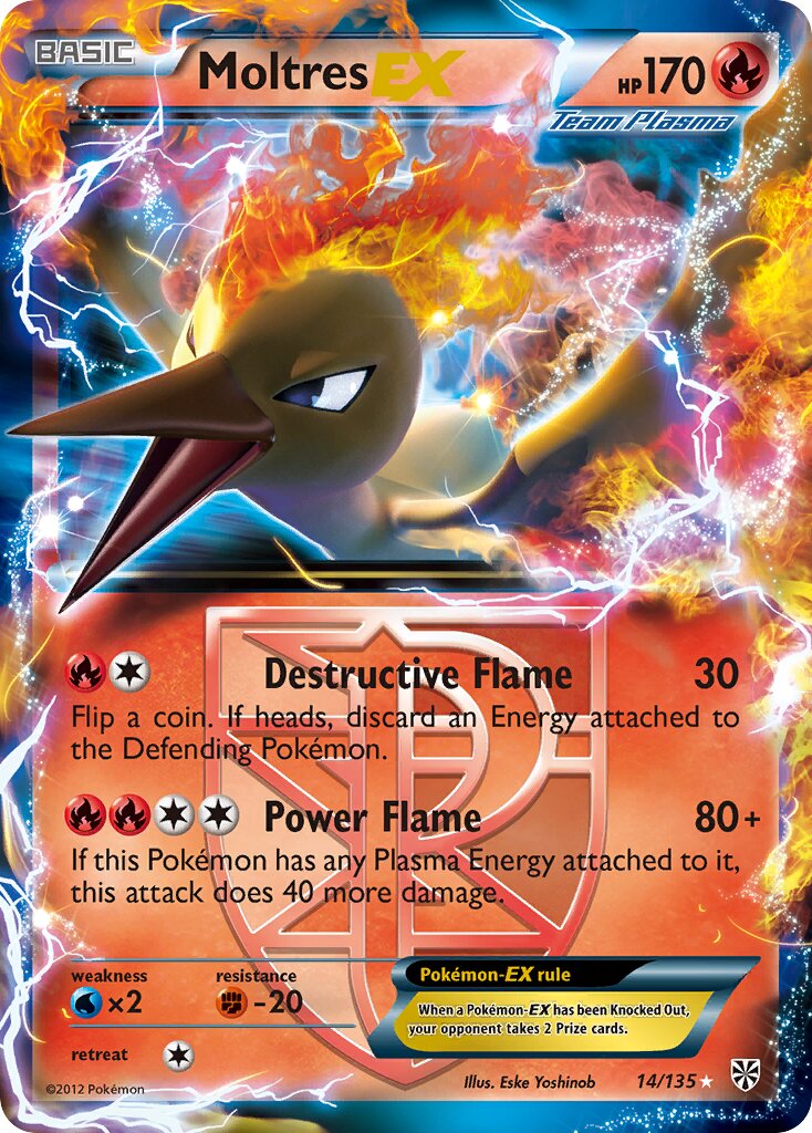 Moltres-EX 014/135 — Plasma Storm (English Pokémon TCG card)