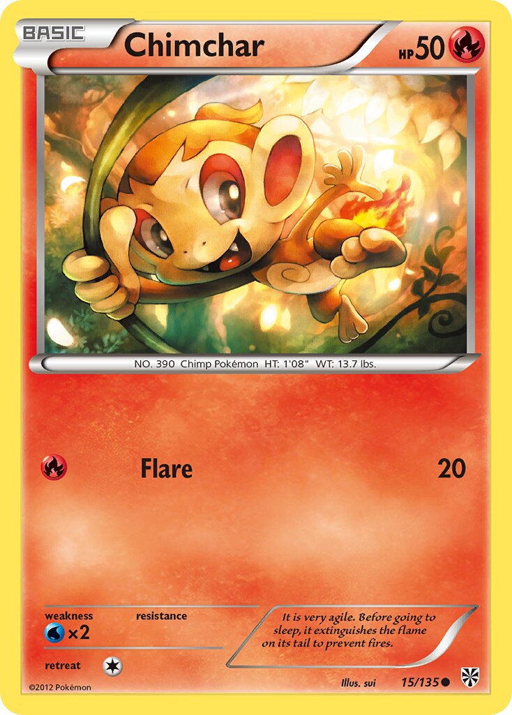 Chimchar 015/135 — Plasma Storm (English Pokémon TCG card)