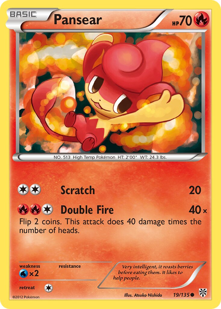Pansear 019/135 — Plasma Storm (English Pokémon TCG card)
