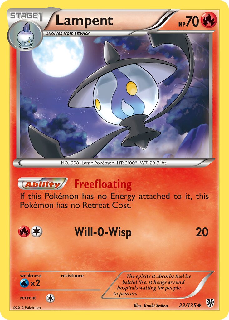 Lampent 022/135 — Plasma Storm (English Pokémon TCG card)