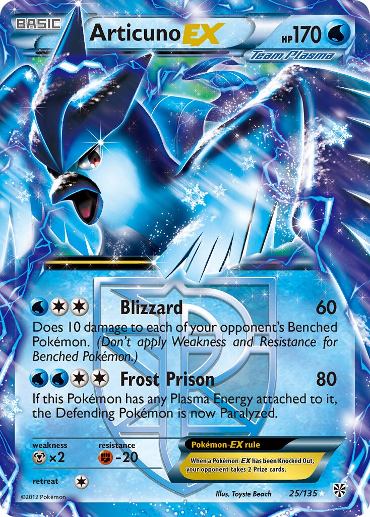 Articuno-EX 025/135 — Plasma Storm (English Pokémon TCG card)