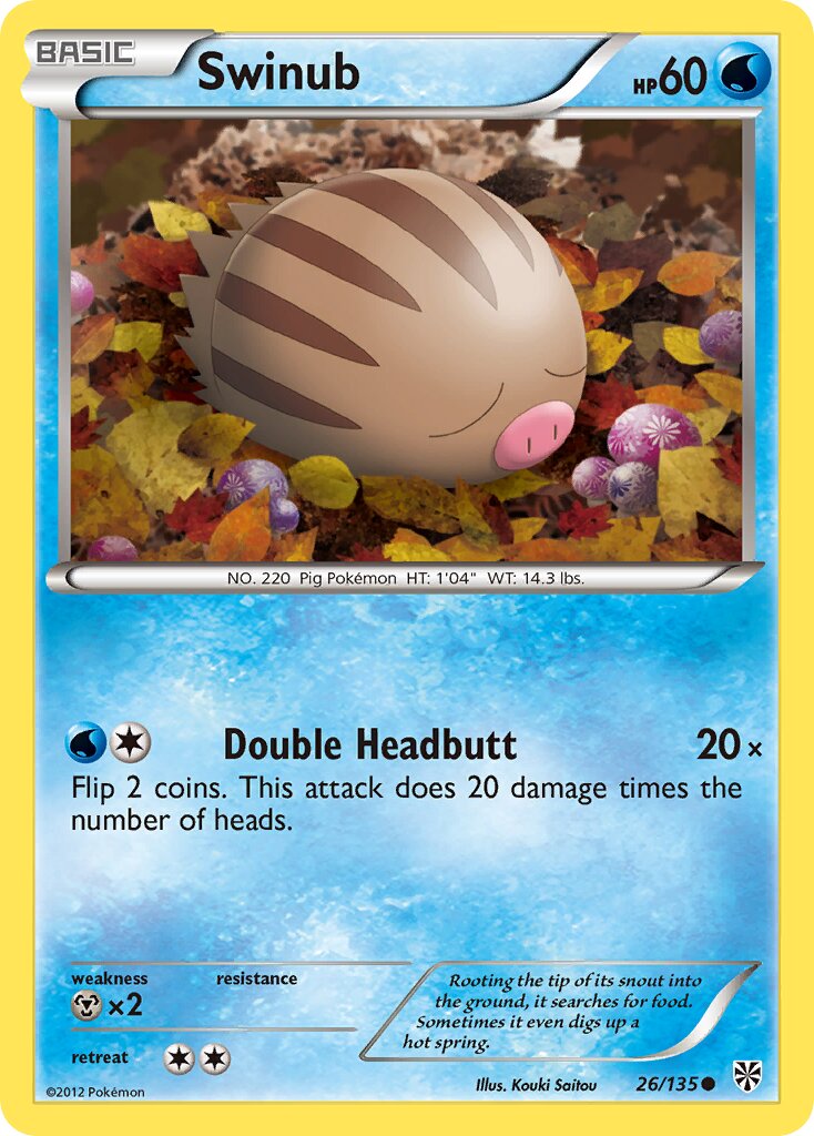 Swinub 026/135 — Plasma Storm (English Pokémon TCG card)