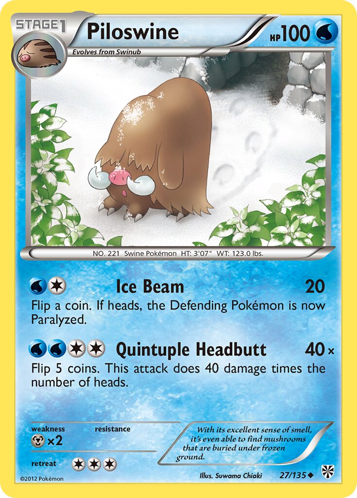Piloswine 027/135 — Plasma Storm (English Pokémon TCG card)