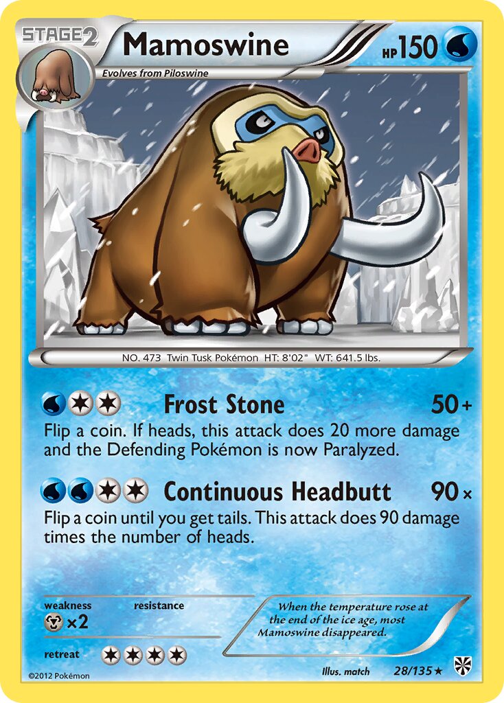 Mamoswine 028/135 — Plasma Storm (English Pokémon TCG card)