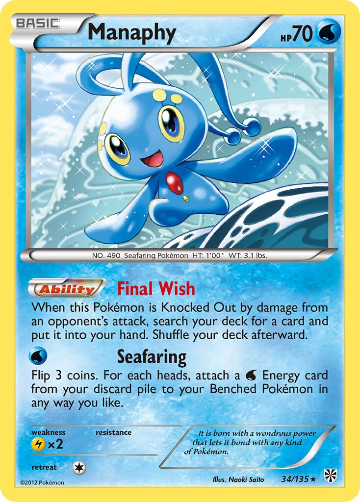 Manaphy 034/135 — Plasma Storm (English Pokémon TCG card)