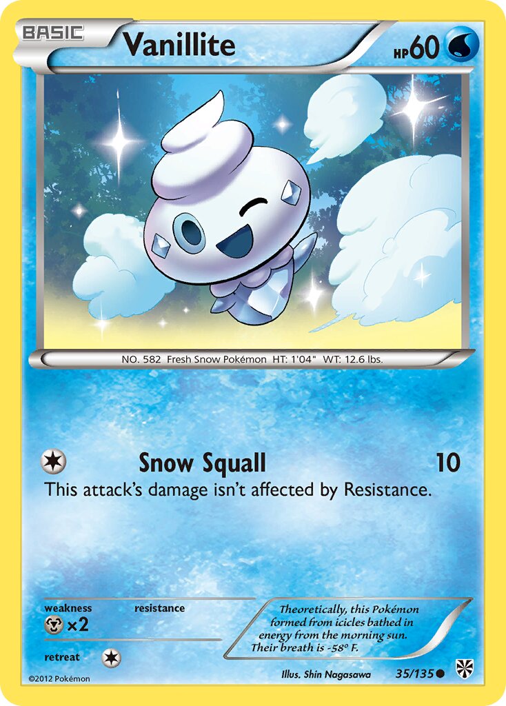 Vanillite 035/135 — Plasma Storm (English Pokémon TCG card)