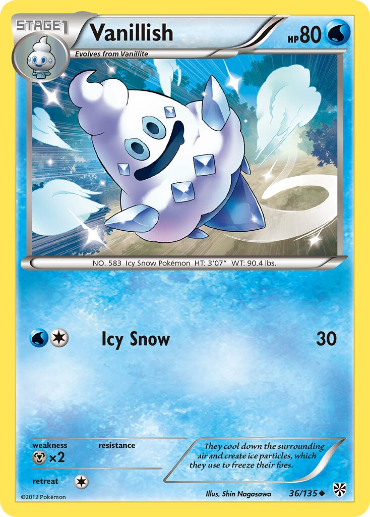 Vanillish 036/135 — Plasma Storm (English Pokémon TCG card)