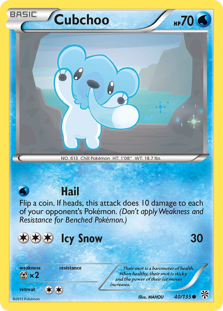 Cubchoo 040/135 — Plasma Storm (English Pokémon TCG card)