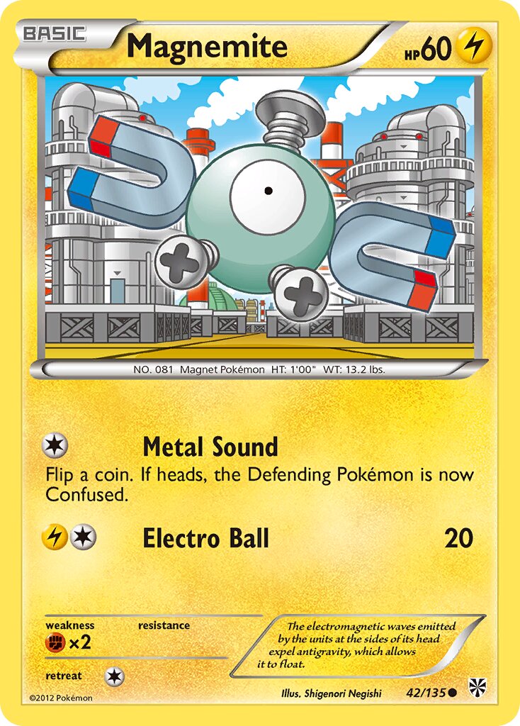 Magnemite 042/135 — Plasma Storm (English Pokémon TCG card)