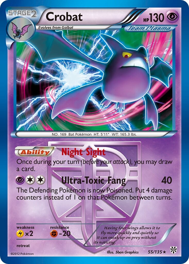 Crobat 055/135 — Plasma Storm (English Pokémon TCG card)