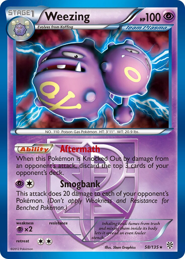 Weezing 058/135 — Plasma Storm (English Pokémon TCG card)