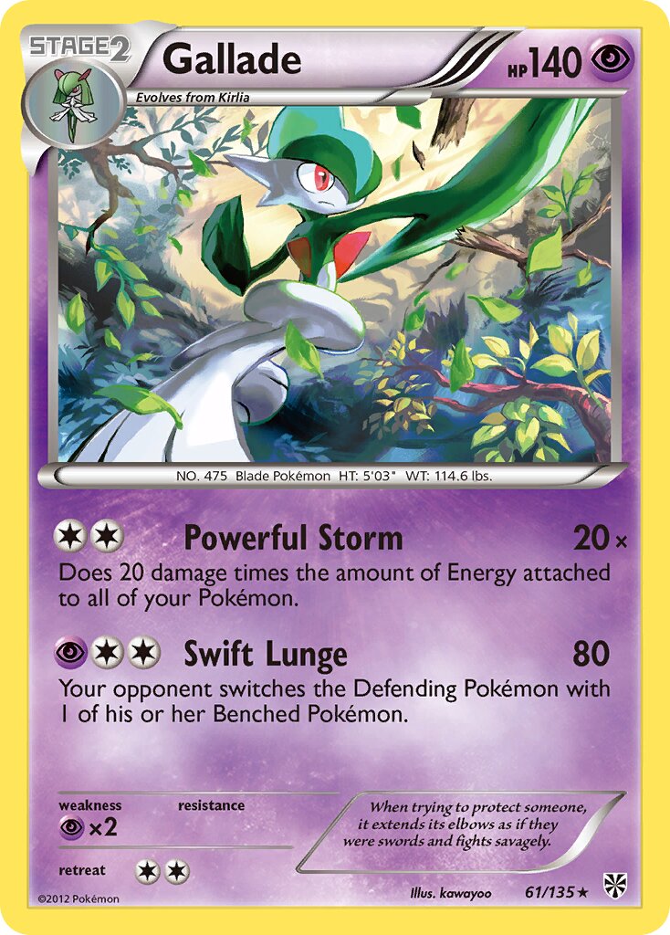 Gallade 061/135 — Plasma Storm (English Pokémon TCG card)