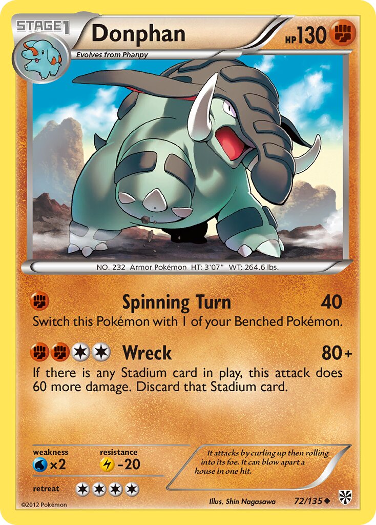 Donphan 072/135 — Plasma Storm (English Pokémon TCG card)