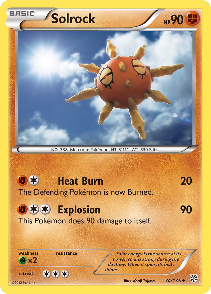 Solrock 074/135 — Plasma Storm (English Pokémon TCG card)