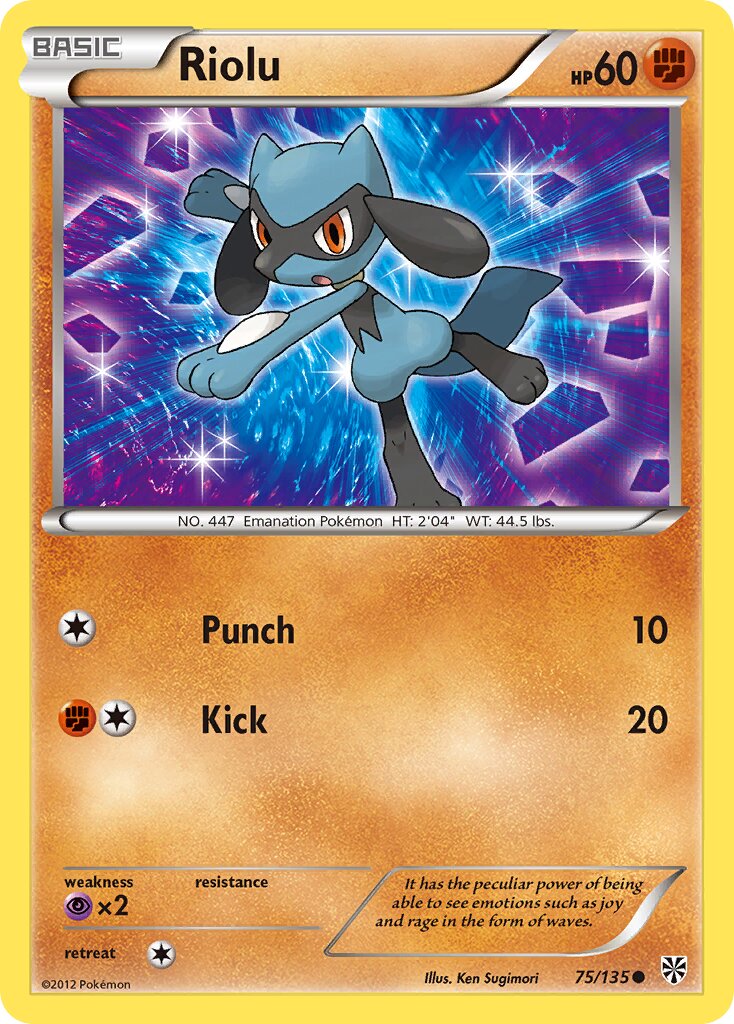 Riolu 075/135 — Plasma Storm (English Pokémon TCG card)