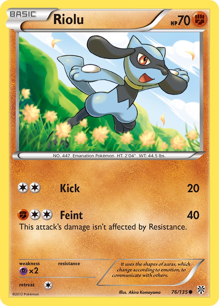 Riolu 076/135 — Plasma Storm (English Pokémon TCG card)