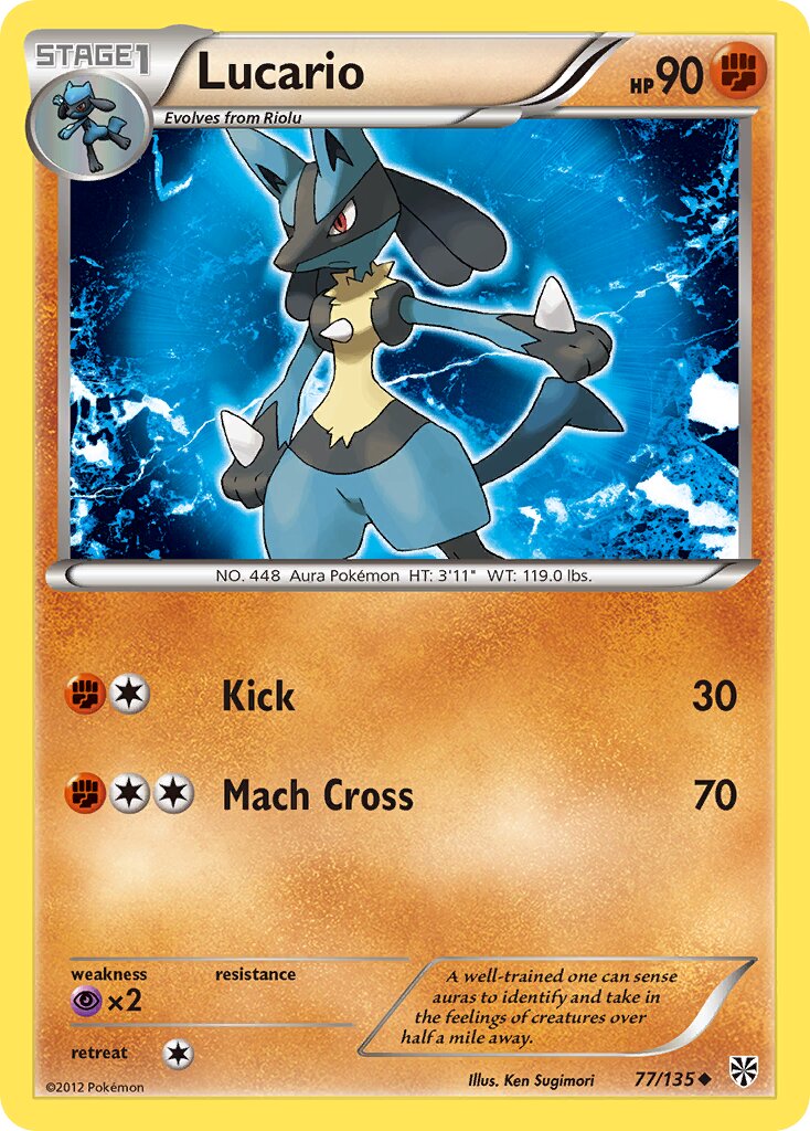 Lucario 077/135 — Plasma Storm (English Pokémon TCG card)