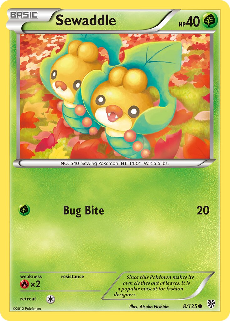 Sewaddle 008/135 — Plasma Storm (English Pokémon TCG card)