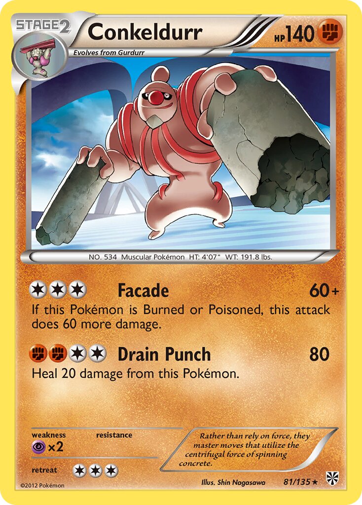Conkeldurr 081/135 — Plasma Storm (English Pokémon TCG card)