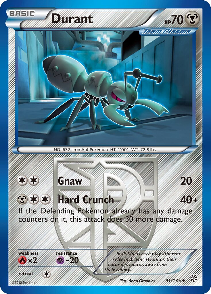 Durant 091/135 — Plasma Storm (English Pokémon TCG card)