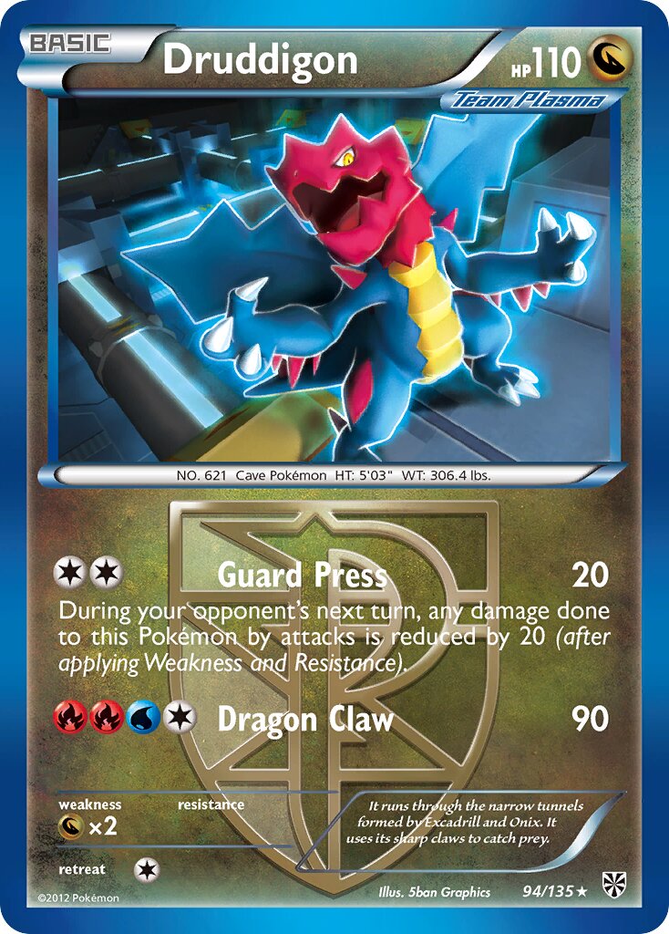Druddigon 094/135 — Plasma Storm (English Pokémon TCG card)