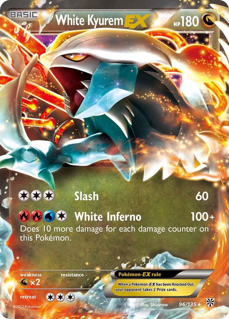 White Kyurem-EX 096/135 — Plasma Storm (English Pokémon TCG card)