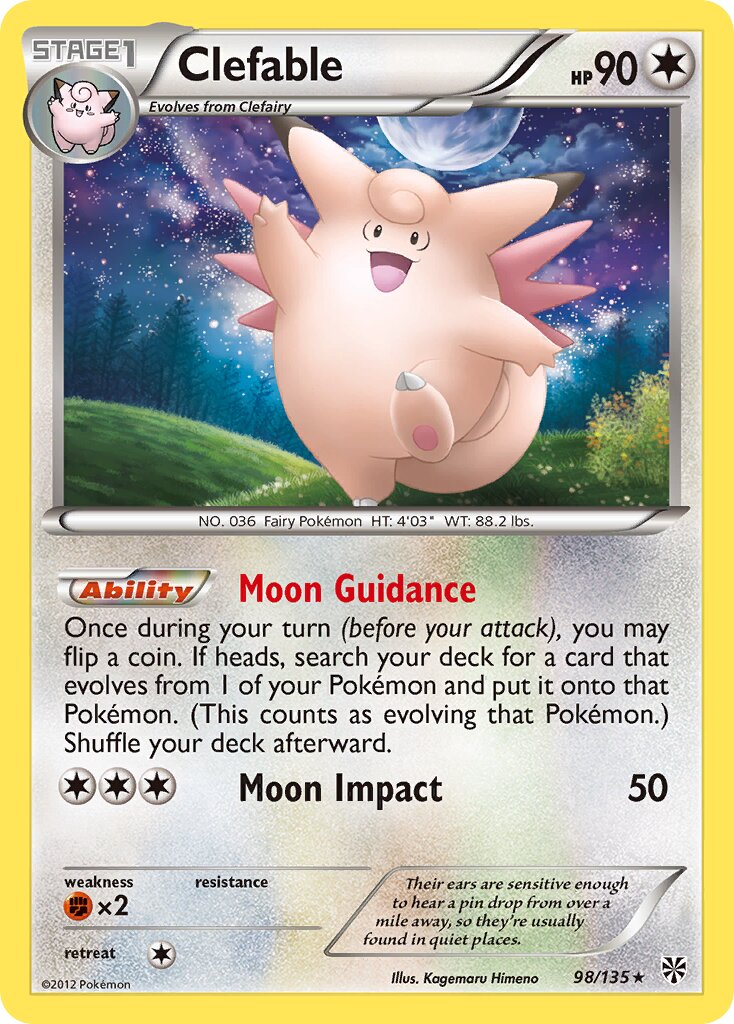 Clefable 098/135 — Plasma Storm (English Pokémon TCG card)