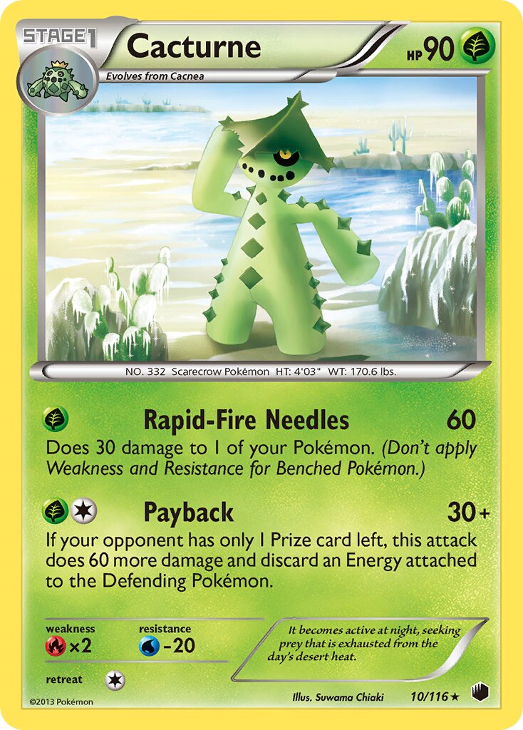 Cacturne 010/116 — Plasma Freeze (English Pokémon TCG card)