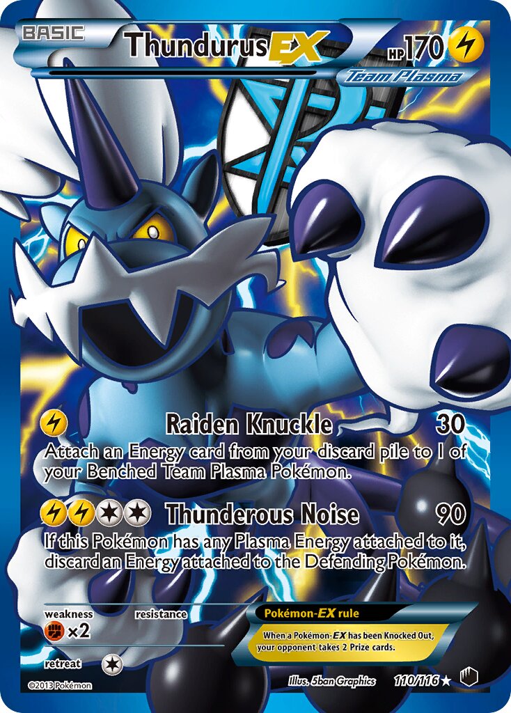 Thundurus-EX 110/116 — Plasma Freeze (English Pokémon TCG card)