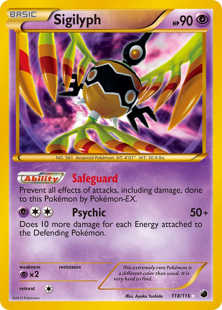 Sigilyph 118/116 — Plasma Freeze (English Pokémon TCG card)