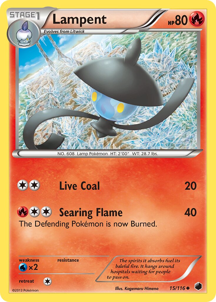 Lampent 015/116 — Plasma Freeze (English Pokémon TCG card)