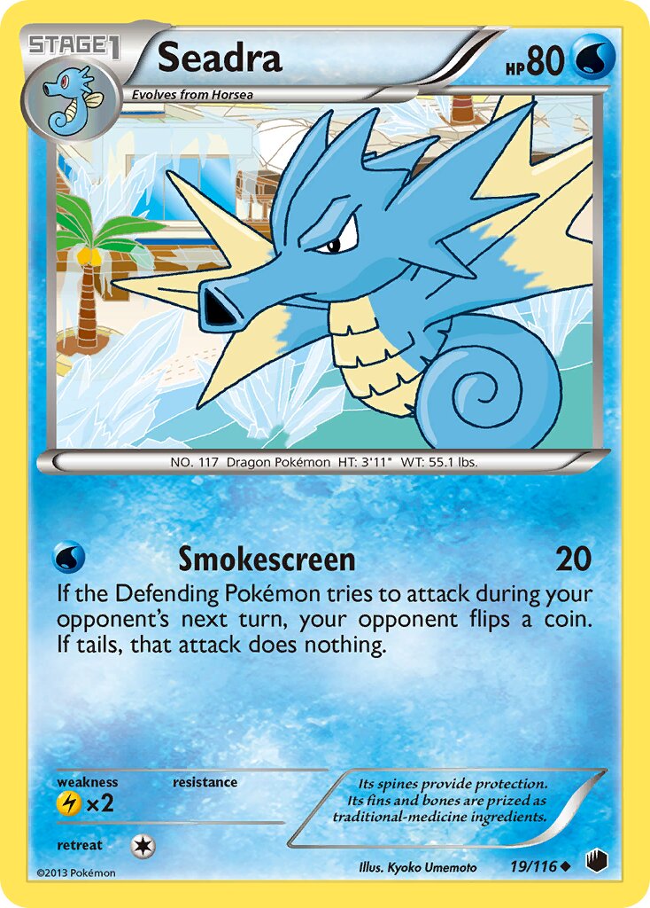 Seadra 019/116 — Plasma Freeze (English Pokémon TCG card)
