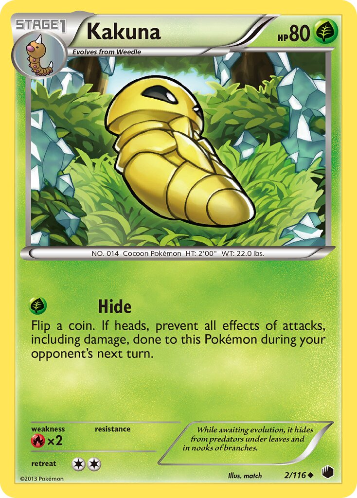 Kakuna 002/116 — Plasma Freeze (English Pokémon TCG card)