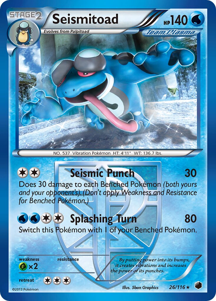 Seismitoad 026/116 — Plasma Freeze (English Pokémon TCG card)