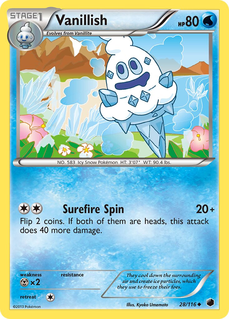 Vanillish 028/116 — Plasma Freeze (English Pokémon TCG card)