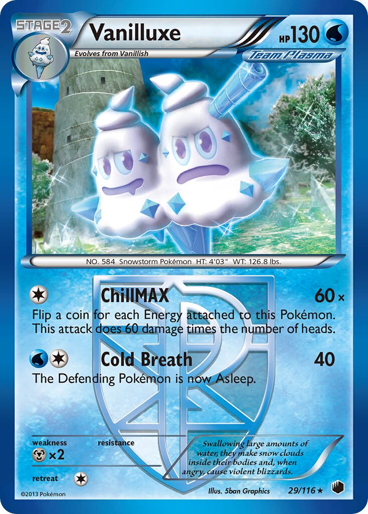 Vanilluxe 029/116 — Plasma Freeze (English Pokémon TCG card)