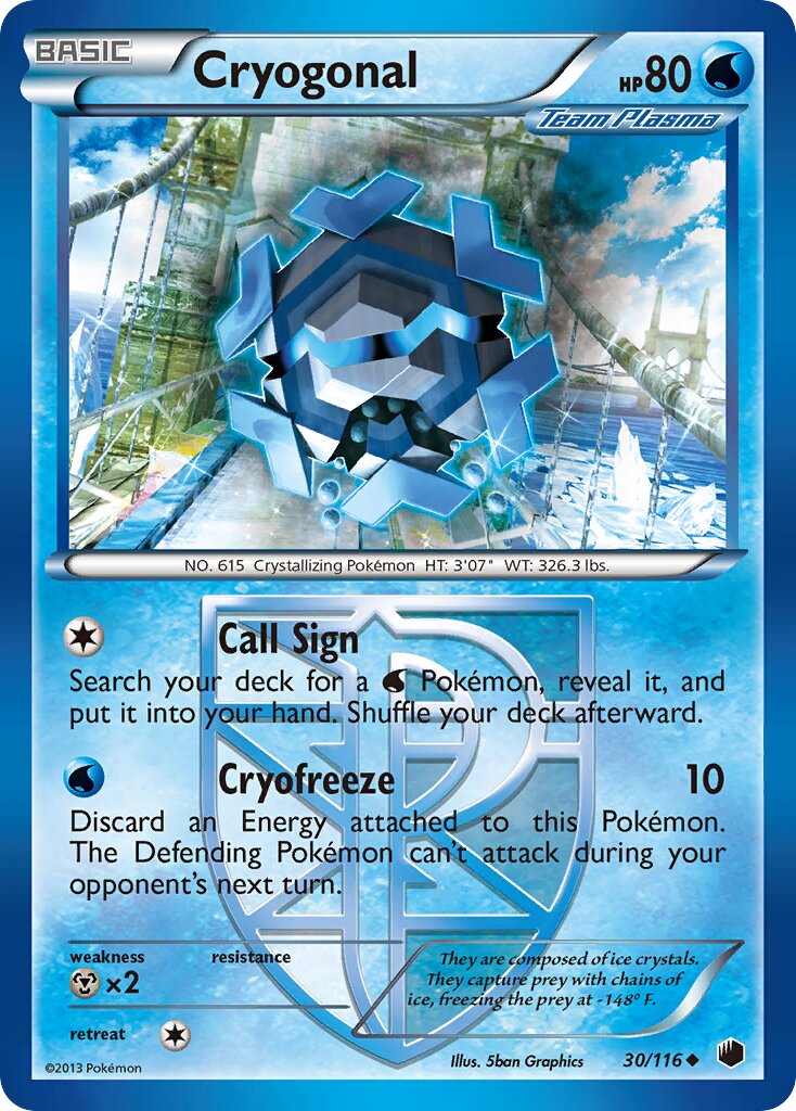 Cryogonal 030/116 — Plasma Freeze (English Pokémon TCG card)