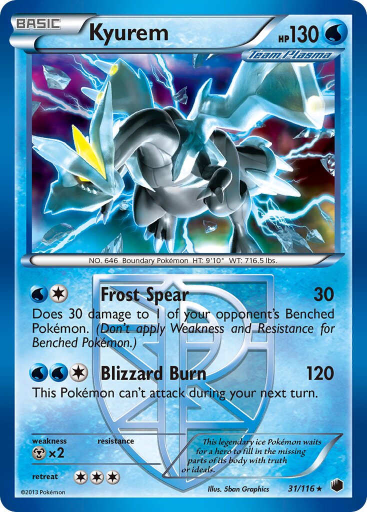 Kyurem 031/116 — Plasma Freeze (English Pokémon TCG card)