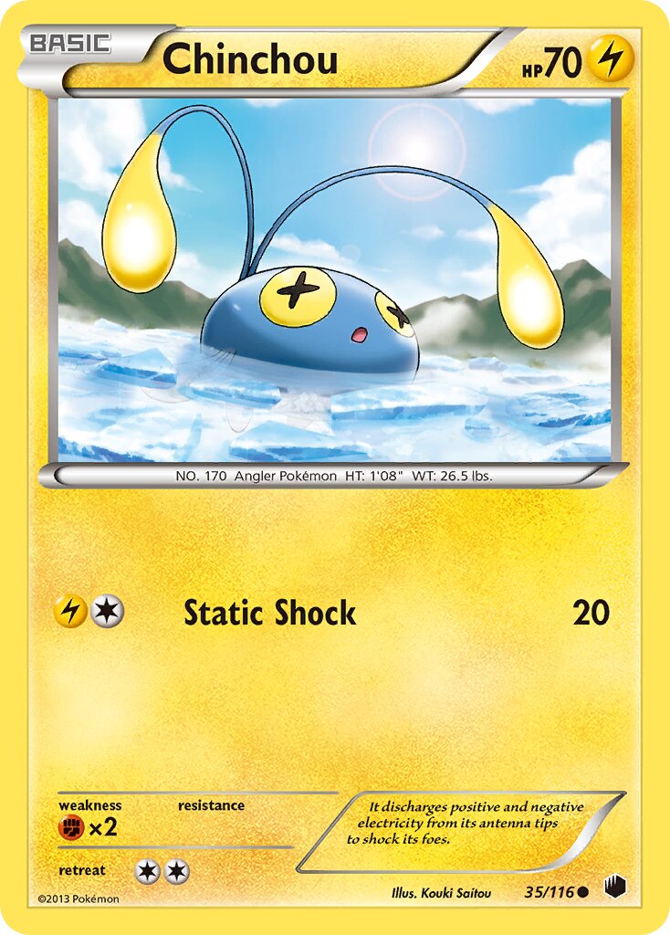 Chinchou 035/116 — Plasma Freeze (English Pokémon TCG card)