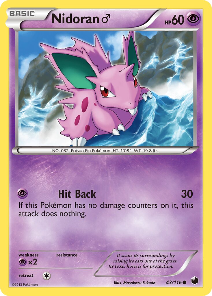 Nidoran ♂ 043/116 — Plasma Freeze (English Pokémon TCG card)