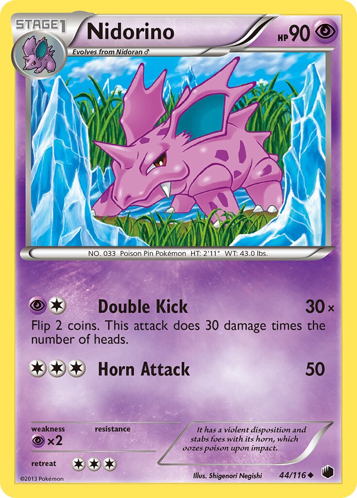 Nidorino 044/116 — Plasma Freeze (English Pokémon TCG card)