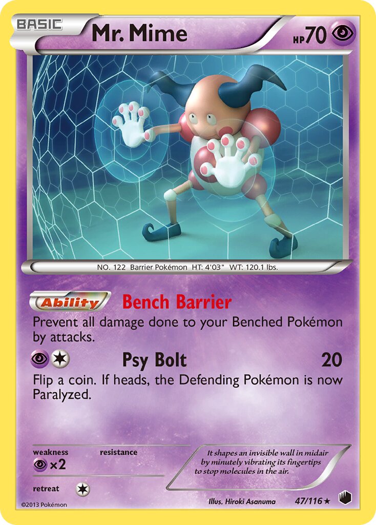 Mr. Mime 047/116 — Plasma Freeze (English Pokémon TCG card)