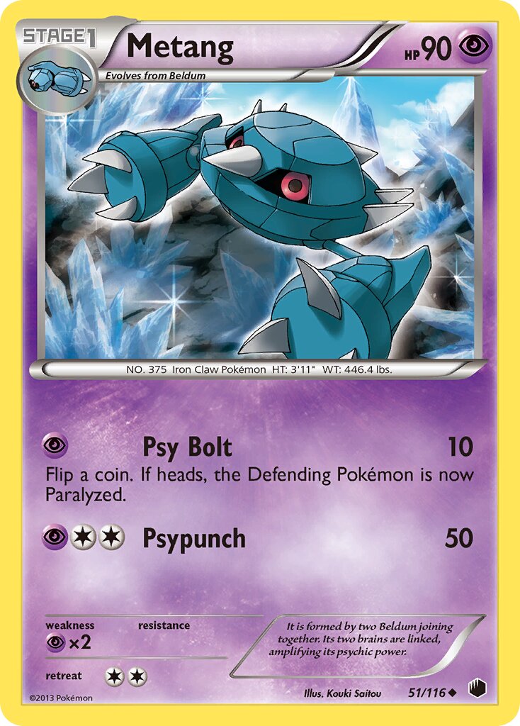 Metang 051/116 — Plasma Freeze (English Pokémon TCG card)