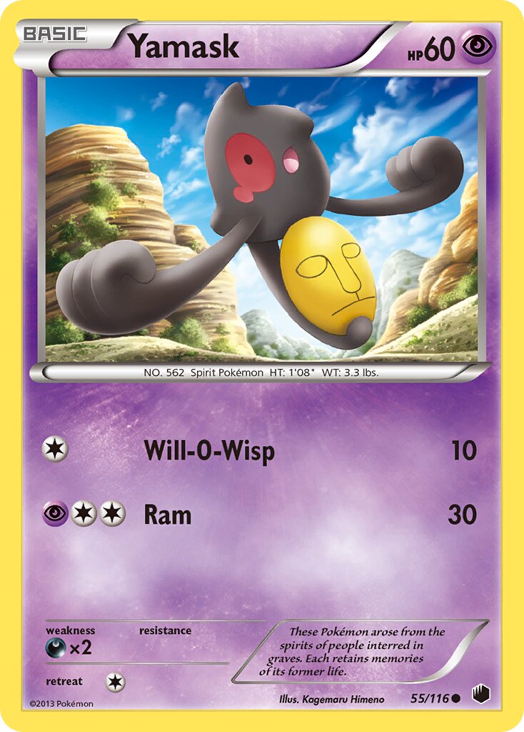 Yamask 055/116 — Plasma Freeze (English Pokémon TCG card)