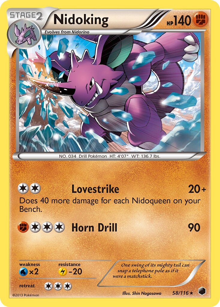 Nidoking 058/116 — Plasma Freeze (English Pokémon TCG card)