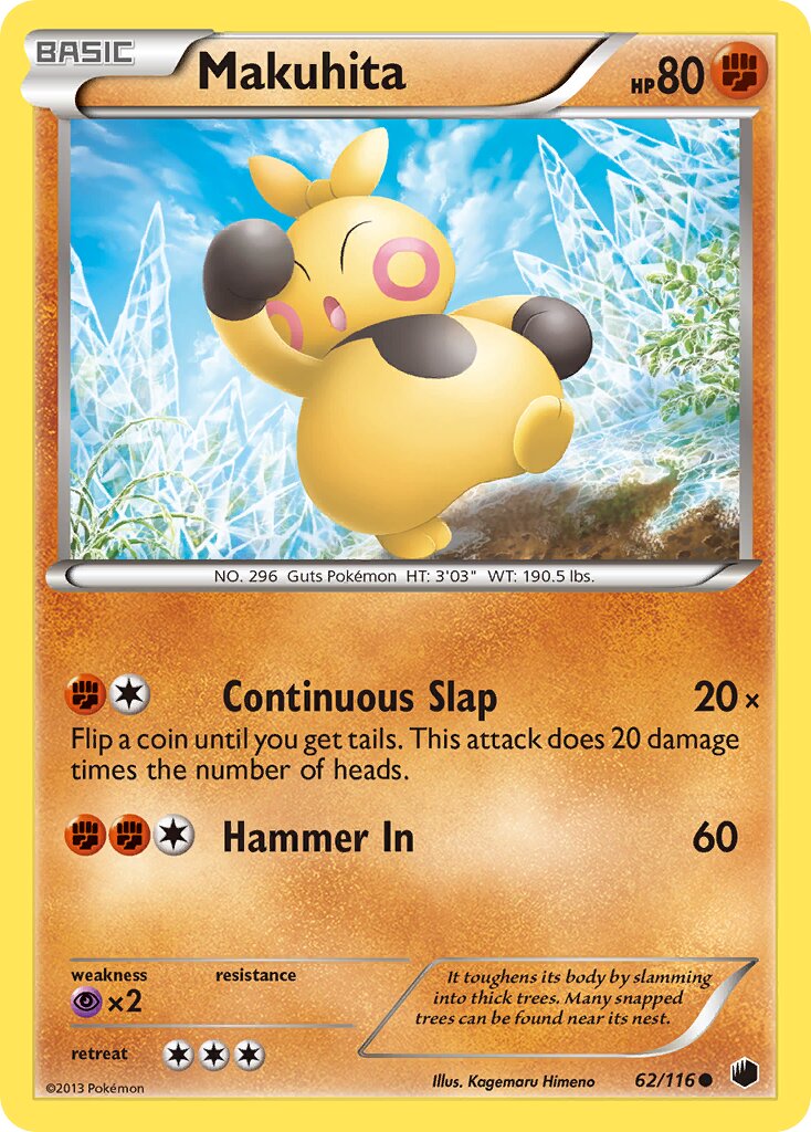Makuhita 062/116 — Plasma Freeze (English Pokémon TCG card)