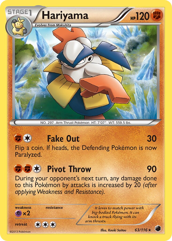Hariyama 063/116 — Plasma Freeze (English Pokémon TCG card)