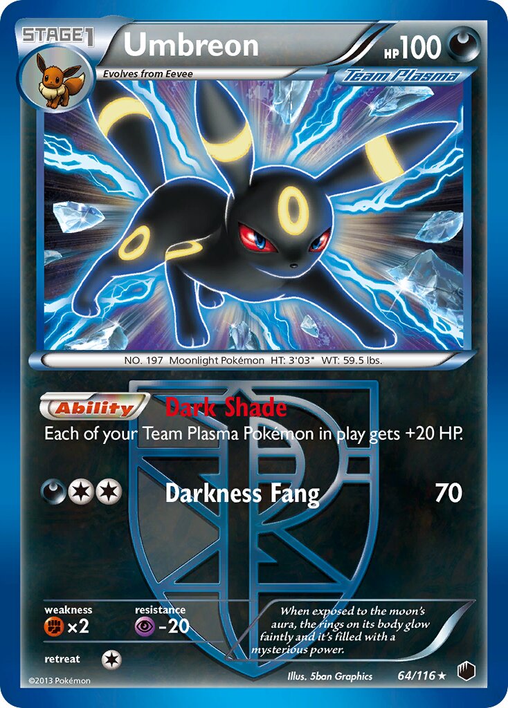 Umbreon 064/116 — Plasma Freeze (English Pokémon TCG card)