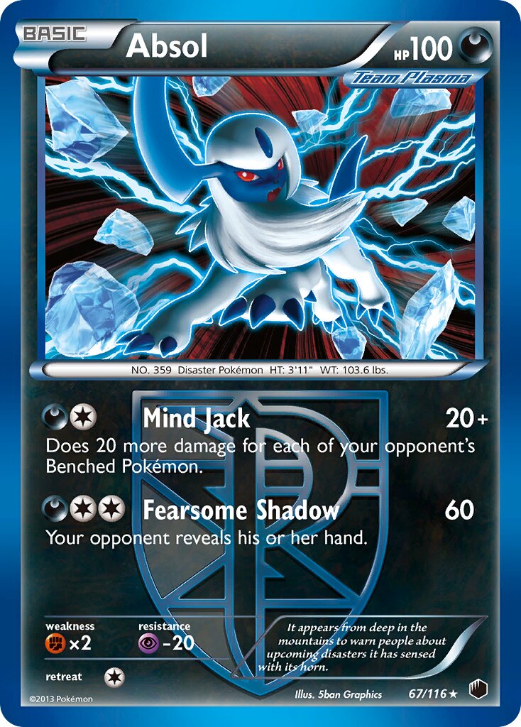 Absol 067/116 — Plasma Freeze (English Pokémon TCG card)
